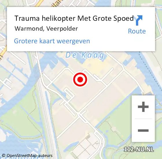 Locatie op kaart van de 112 melding: Trauma helikopter Met Grote Spoed Naar Warmond, Veerpolder op 18 april 2023 17:52