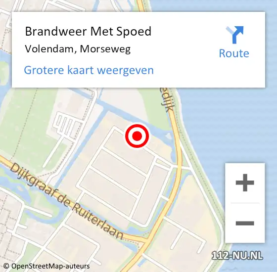 Locatie op kaart van de 112 melding: Brandweer Met Spoed Naar Volendam, Morseweg op 18 april 2023 18:09