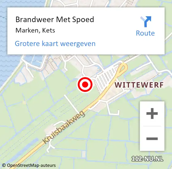 Locatie op kaart van de 112 melding: Brandweer Met Spoed Naar Marken, Kets op 18 april 2023 18:27