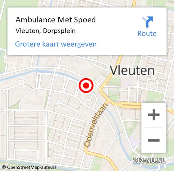 Locatie op kaart van de 112 melding: Ambulance Met Spoed Naar Vleuten, Dorpsplein op 22 augustus 2014 16:24