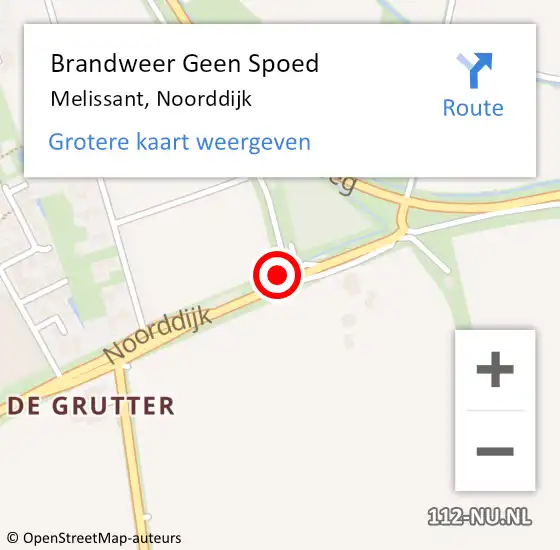 Locatie op kaart van de 112 melding: Brandweer Geen Spoed Naar Melissant, Noorddijk op 18 april 2023 19:38