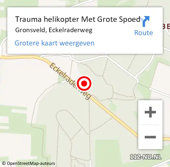 Locatie op kaart van de 112 melding: Trauma helikopter Met Grote Spoed Naar Gronsveld, Eckelraderweg op 18 april 2023 20:37