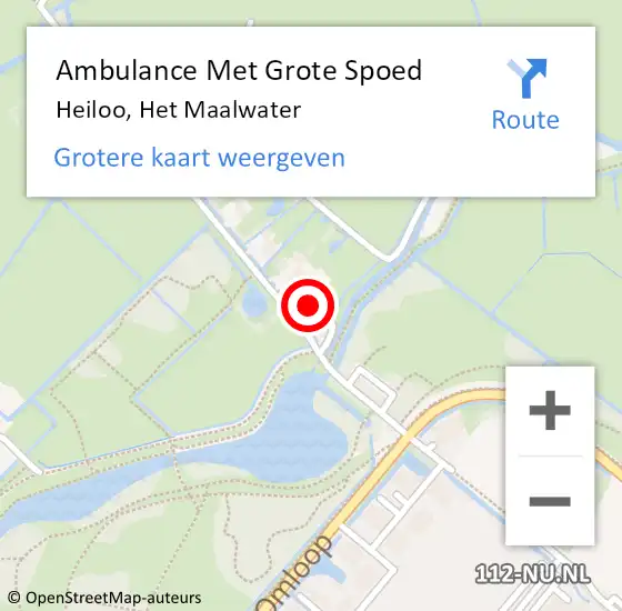 Locatie op kaart van de 112 melding: Ambulance Met Grote Spoed Naar Heiloo, Het Maalwater op 18 april 2023 21:24
