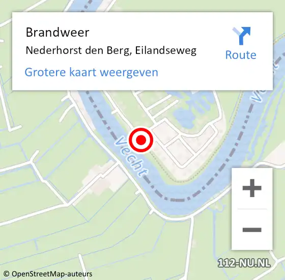 Locatie op kaart van de 112 melding: Brandweer Nederhorst den Berg, Eilandseweg op 22 augustus 2014 16:35