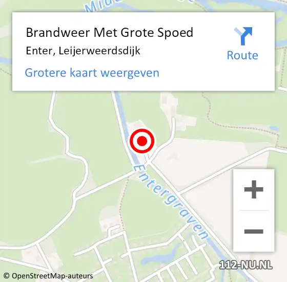 Locatie op kaart van de 112 melding: Brandweer Met Grote Spoed Naar Enter, Leijerweerdsdijk op 18 april 2023 23:00