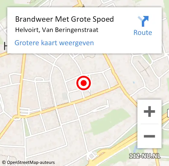 Locatie op kaart van de 112 melding: Brandweer Met Grote Spoed Naar Helvoirt, Van Beringenstraat op 19 april 2023 00:51