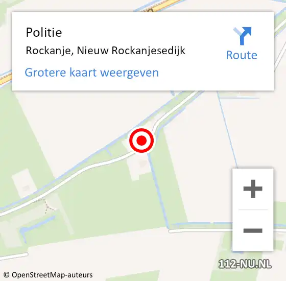 Locatie op kaart van de 112 melding: Politie Rockanje, Nieuw Rockanjesedijk op 19 april 2023 02:04