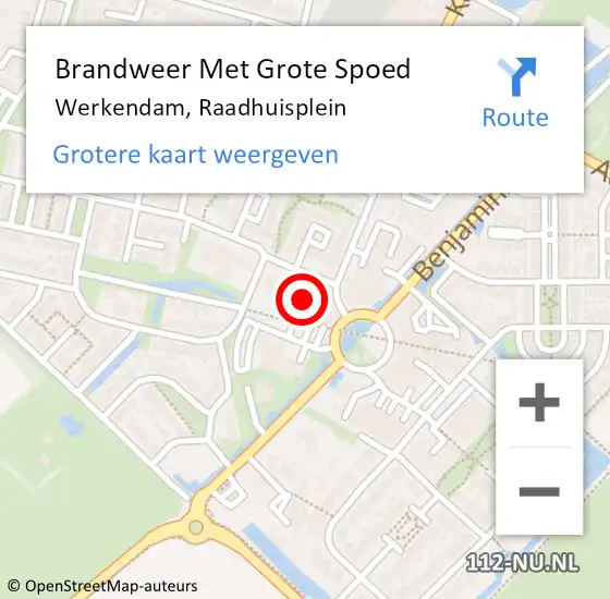 Locatie op kaart van de 112 melding: Brandweer Met Grote Spoed Naar Werkendam, Raadhuisplein op 19 april 2023 02:44