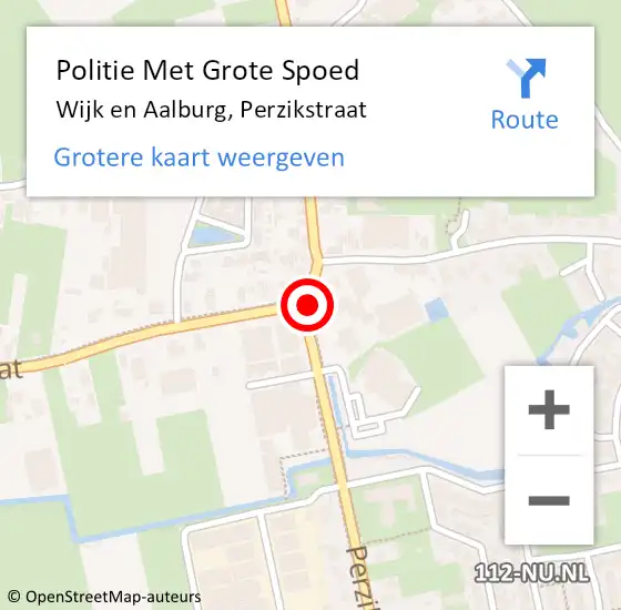 Locatie op kaart van de 112 melding: Politie Met Grote Spoed Naar Wijk en Aalburg, Perzikstraat op 19 april 2023 07:06