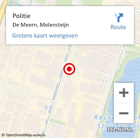 Locatie op kaart van de 112 melding: Politie De Meern, Molensteijn op 19 april 2023 07:08