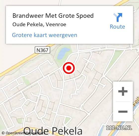 Locatie op kaart van de 112 melding: Brandweer Met Grote Spoed Naar Oude Pekela, Veenroe op 19 april 2023 07:35