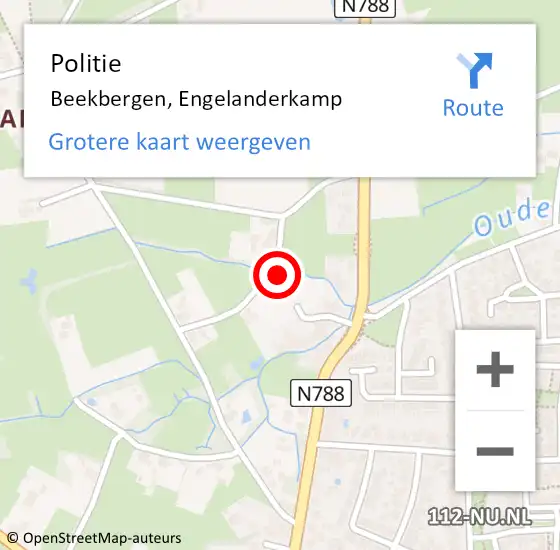 Locatie op kaart van de 112 melding: Politie Beekbergen, Engelanderkamp op 19 april 2023 08:09