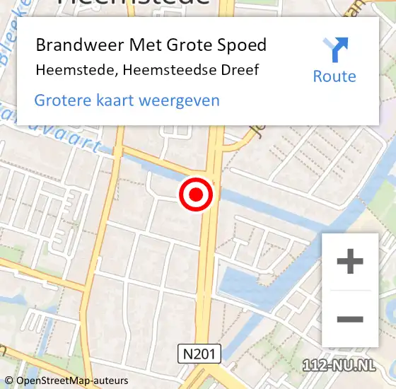 Locatie op kaart van de 112 melding: Brandweer Met Grote Spoed Naar Heemstede, Heemsteedse Dreef op 19 april 2023 08:17