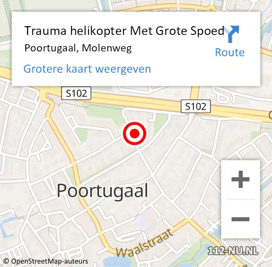 Locatie op kaart van de 112 melding: Trauma helikopter Met Grote Spoed Naar Poortugaal, Molenweg op 19 april 2023 08:52