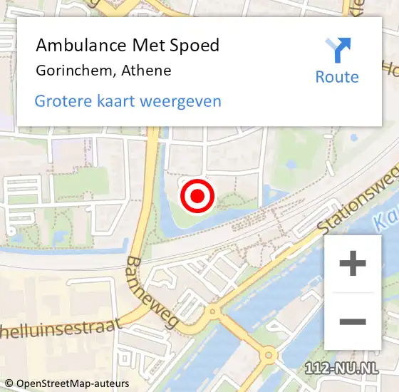 Locatie op kaart van de 112 melding: Ambulance Met Spoed Naar Gorinchem, Athene op 19 april 2023 08:55