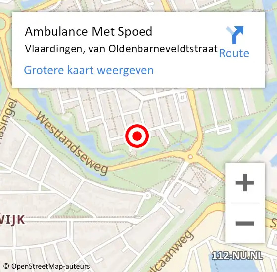 Locatie op kaart van de 112 melding: Ambulance Met Spoed Naar Vlaardingen, van Oldenbarneveldtstraat op 19 april 2023 09:44