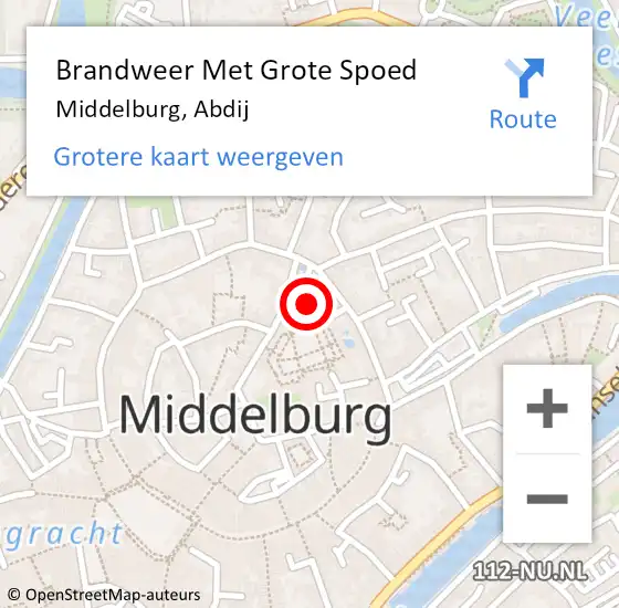 Locatie op kaart van de 112 melding: Brandweer Met Grote Spoed Naar Middelburg, Abdij op 19 april 2023 09:55