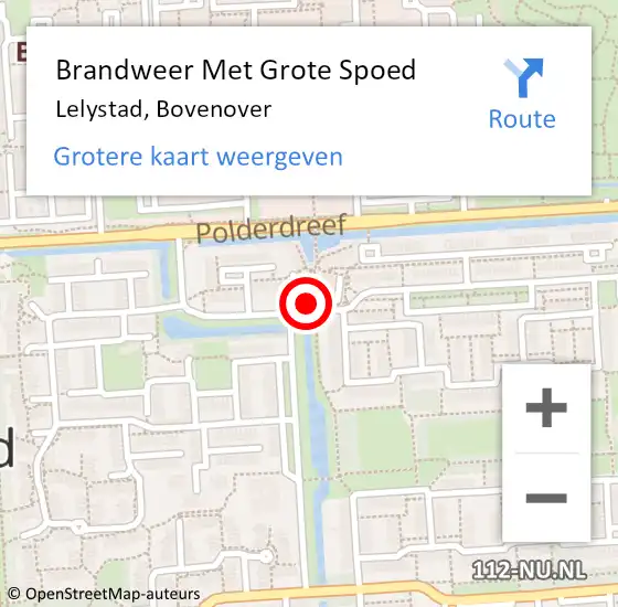 Locatie op kaart van de 112 melding: Brandweer Met Grote Spoed Naar Lelystad, Bovenover op 19 april 2023 10:01