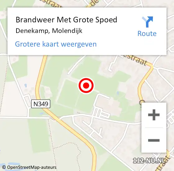 Locatie op kaart van de 112 melding: Brandweer Met Grote Spoed Naar Denekamp, Molendijk op 19 april 2023 10:13