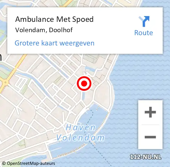 Locatie op kaart van de 112 melding: Ambulance Met Spoed Naar Volendam, Doolhof op 19 april 2023 10:13