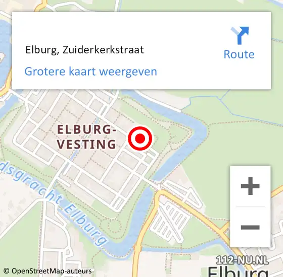 Locatie op kaart van de 112 melding:  Elburg, Zuiderkerkstraat op 22 augustus 2014 17:11