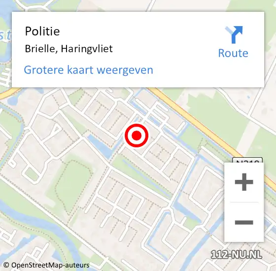 Locatie op kaart van de 112 melding: Politie Brielle, Haringvliet op 19 april 2023 11:08