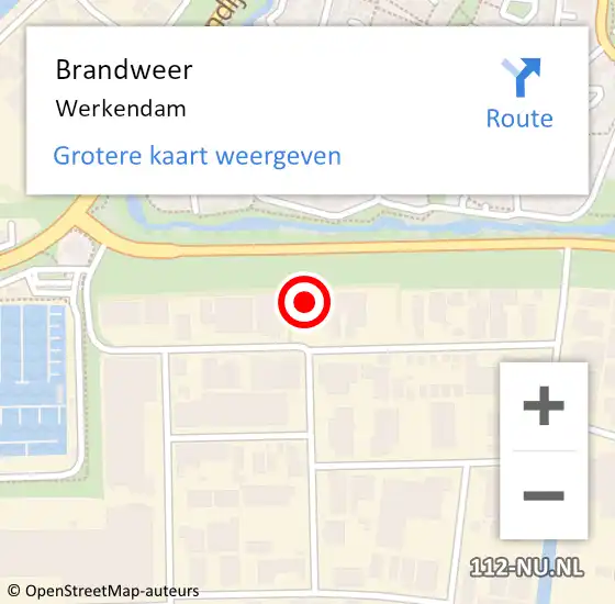 Locatie op kaart van de 112 melding: Brandweer Werkendam op 19 april 2023 11:15