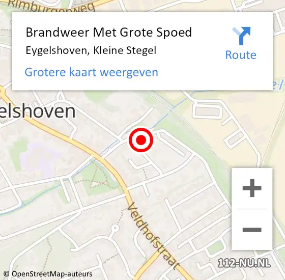 Locatie op kaart van de 112 melding: Brandweer Met Grote Spoed Naar Eygelshoven, Kleine Stegel op 19 april 2023 11:31