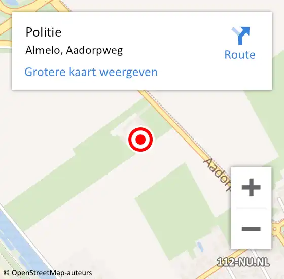 Locatie op kaart van de 112 melding: Politie Almelo, Aadorpweg op 19 april 2023 12:01