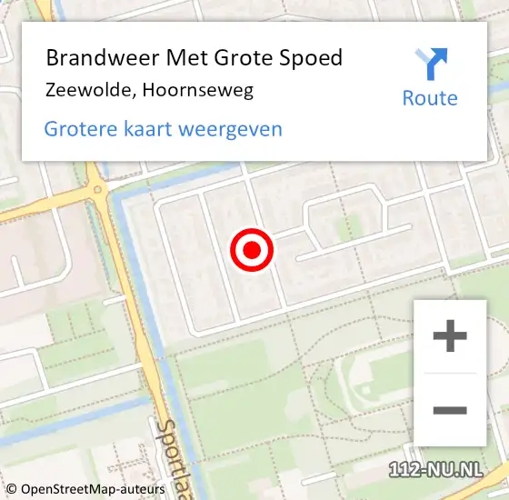 Locatie op kaart van de 112 melding: Brandweer Met Grote Spoed Naar Zeewolde, Hoornseweg op 19 april 2023 12:41