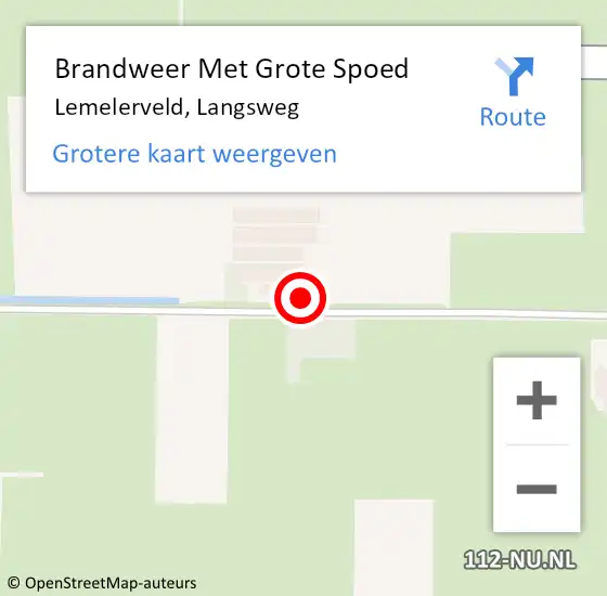 Locatie op kaart van de 112 melding: Brandweer Met Grote Spoed Naar Lemelerveld, Langsweg op 19 april 2023 13:10