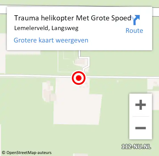Locatie op kaart van de 112 melding: Trauma helikopter Met Grote Spoed Naar Lemelerveld, Langsweg op 19 april 2023 13:12