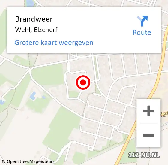 Locatie op kaart van de 112 melding: Brandweer Wehl, Elzenerf op 19 april 2023 13:27