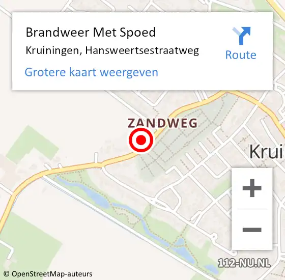 Locatie op kaart van de 112 melding: Brandweer Met Spoed Naar Kruiningen, Hansweertsestraatweg op 19 april 2023 13:37