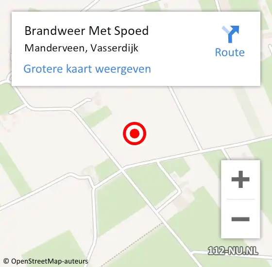 Locatie op kaart van de 112 melding: Brandweer Met Spoed Naar Manderveen, Vasserdijk op 19 april 2023 14:09