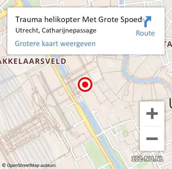 Locatie op kaart van de 112 melding: Trauma helikopter Met Grote Spoed Naar Utrecht, Catharijnepassage op 19 april 2023 14:10