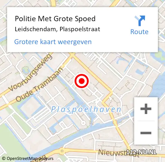 Locatie op kaart van de 112 melding: Politie Met Grote Spoed Naar Leidschendam, Plaspoelstraat op 19 april 2023 14:46