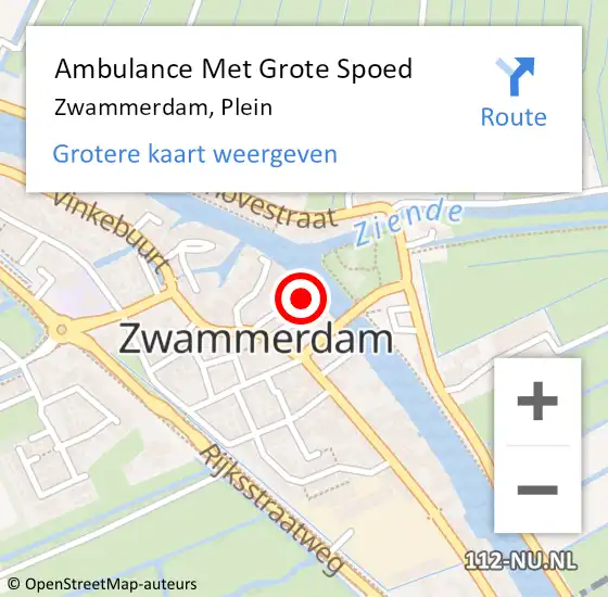 Locatie op kaart van de 112 melding: Ambulance Met Grote Spoed Naar Zwammerdam, Plein op 19 april 2023 15:05