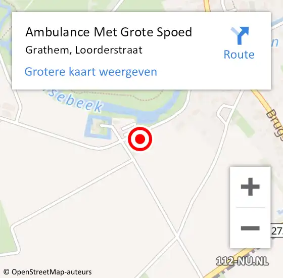 Locatie op kaart van de 112 melding: Ambulance Met Grote Spoed Naar Grathem, Loorderstraat op 22 augustus 2014 17:41