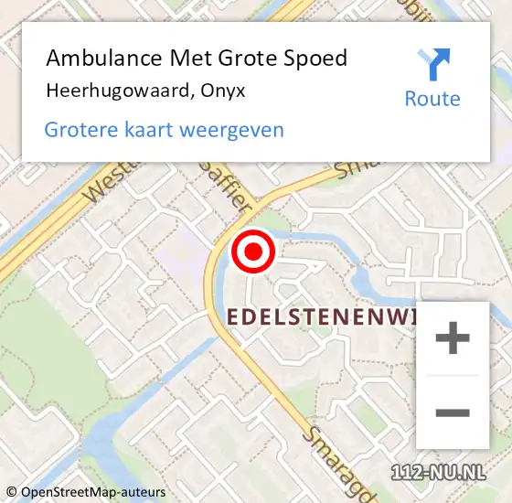 Locatie op kaart van de 112 melding: Ambulance Met Grote Spoed Naar Heerhugowaard, Onyx op 19 april 2023 15:12