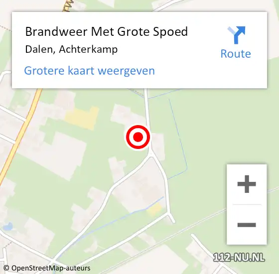 Locatie op kaart van de 112 melding: Brandweer Met Grote Spoed Naar Dalen, Achterkamp op 19 april 2023 15:34