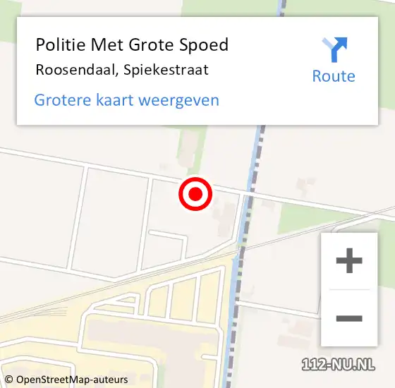 Locatie op kaart van de 112 melding: Politie Met Grote Spoed Naar Roosendaal, Spiekestraat op 19 april 2023 15:35