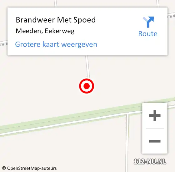Locatie op kaart van de 112 melding: Brandweer Met Spoed Naar Meeden, Eekerweg op 19 april 2023 15:49