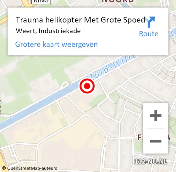 Locatie op kaart van de 112 melding: Trauma helikopter Met Grote Spoed Naar Weert, Industriekade op 19 april 2023 17:02