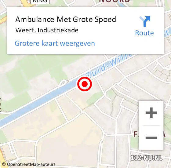 Locatie op kaart van de 112 melding: Ambulance Met Grote Spoed Naar Weert, Industriekade op 19 april 2023 17:07