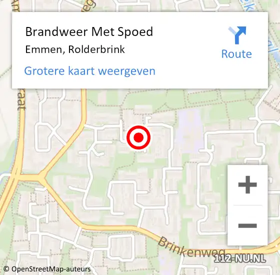 Locatie op kaart van de 112 melding: Brandweer Met Spoed Naar Emmen, Rolderbrink op 19 april 2023 17:16