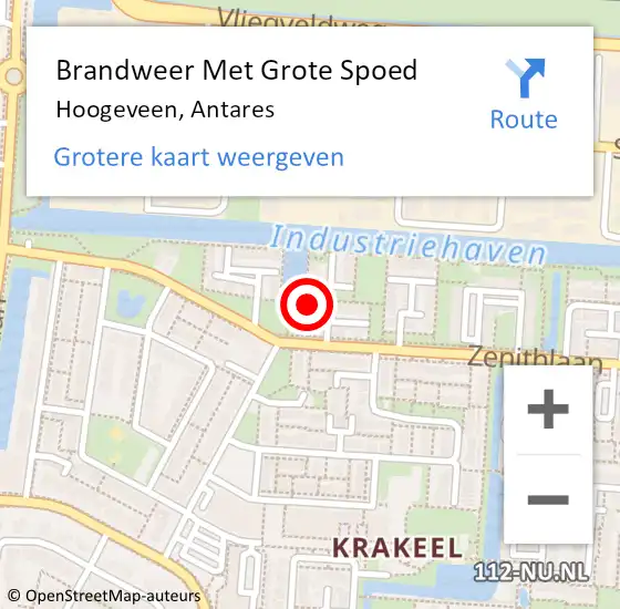 Locatie op kaart van de 112 melding: Brandweer Met Grote Spoed Naar Hoogeveen, Antares op 19 april 2023 17:40