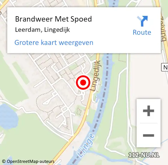 Locatie op kaart van de 112 melding: Brandweer Met Spoed Naar Leerdam, Lingedijk op 19 april 2023 18:07