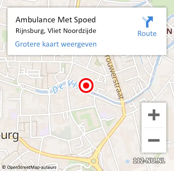 Locatie op kaart van de 112 melding: Ambulance Met Spoed Naar Rijnsburg, Vliet Noordzijde op 19 april 2023 18:12