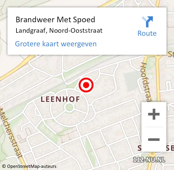 Locatie op kaart van de 112 melding: Brandweer Met Spoed Naar Landgraaf, Noord-Ooststraat op 19 april 2023 18:15